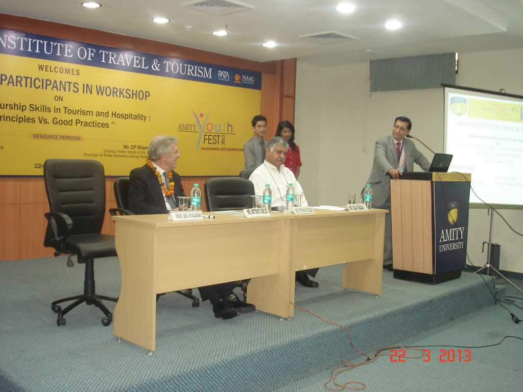 Rajiv Bajaj at Deptt of Tourism & Hospitality of Amity University Noida